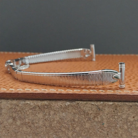 1/2" Bulova Rhodium Plate Stainless Steel Unused Ladies 1970s Vintage Watch Band