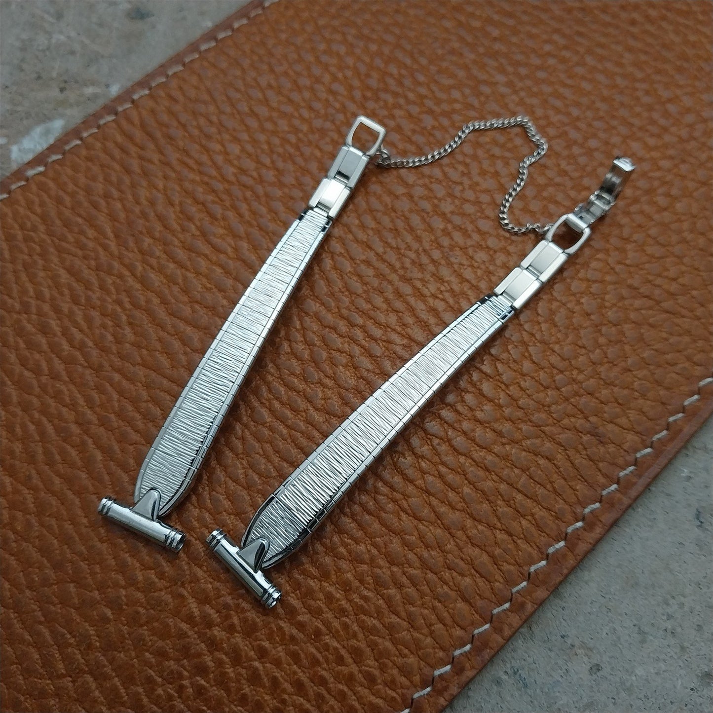 1/2" Bulova Rhodium Plate Stainless Steel Unused Ladies 1970s Vintage Watch Band