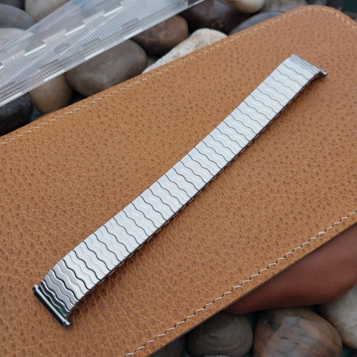 19mm 18mm Stainless Steel 1970s USA Speidel Riptide Unused Vintage Watch Band