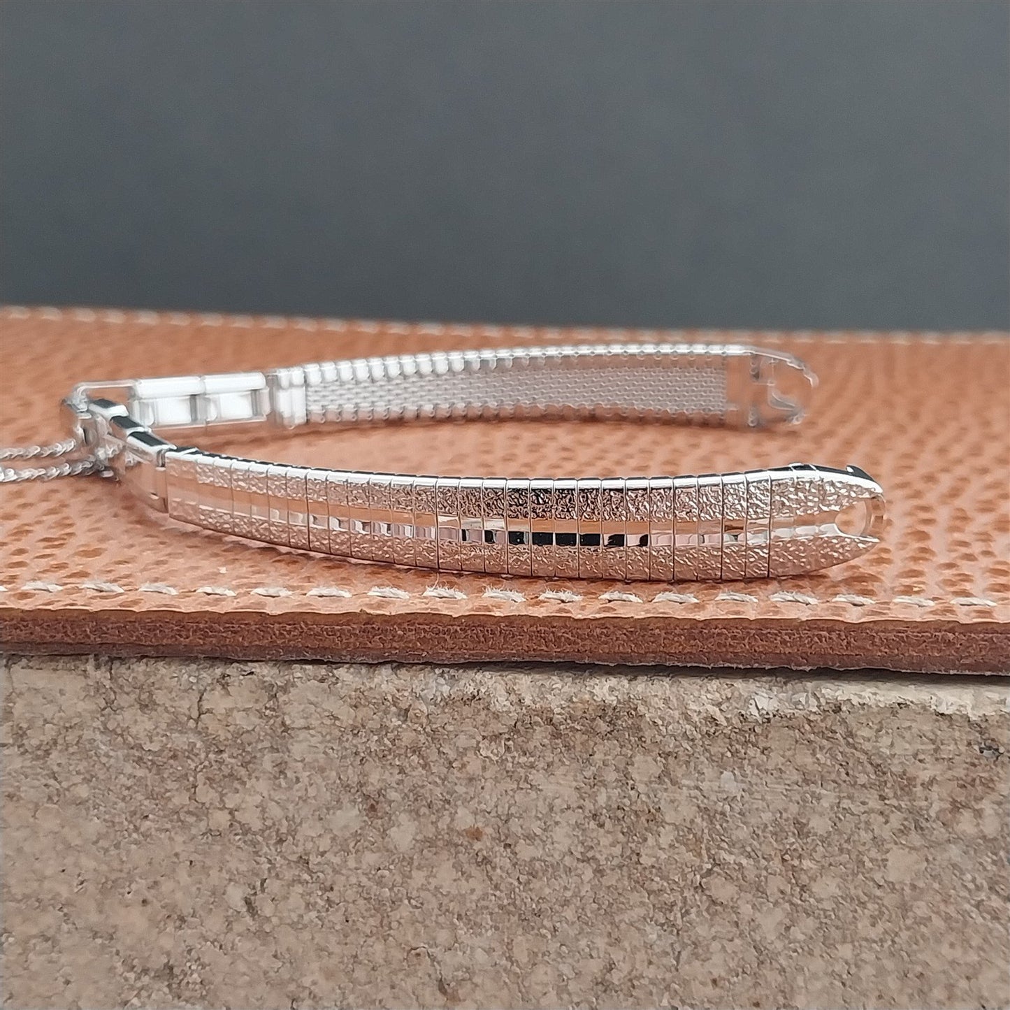 1970s Vintage Bulova Rhodium Plated Unused Ladies Cocktail Watch Band