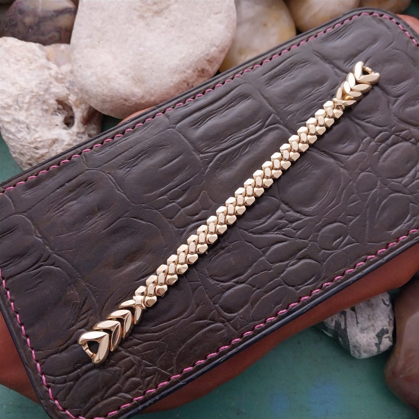 Ladies Yellow Gold-Filled 1955 Speidel Golden Harvest Unused Vintage Watch Band