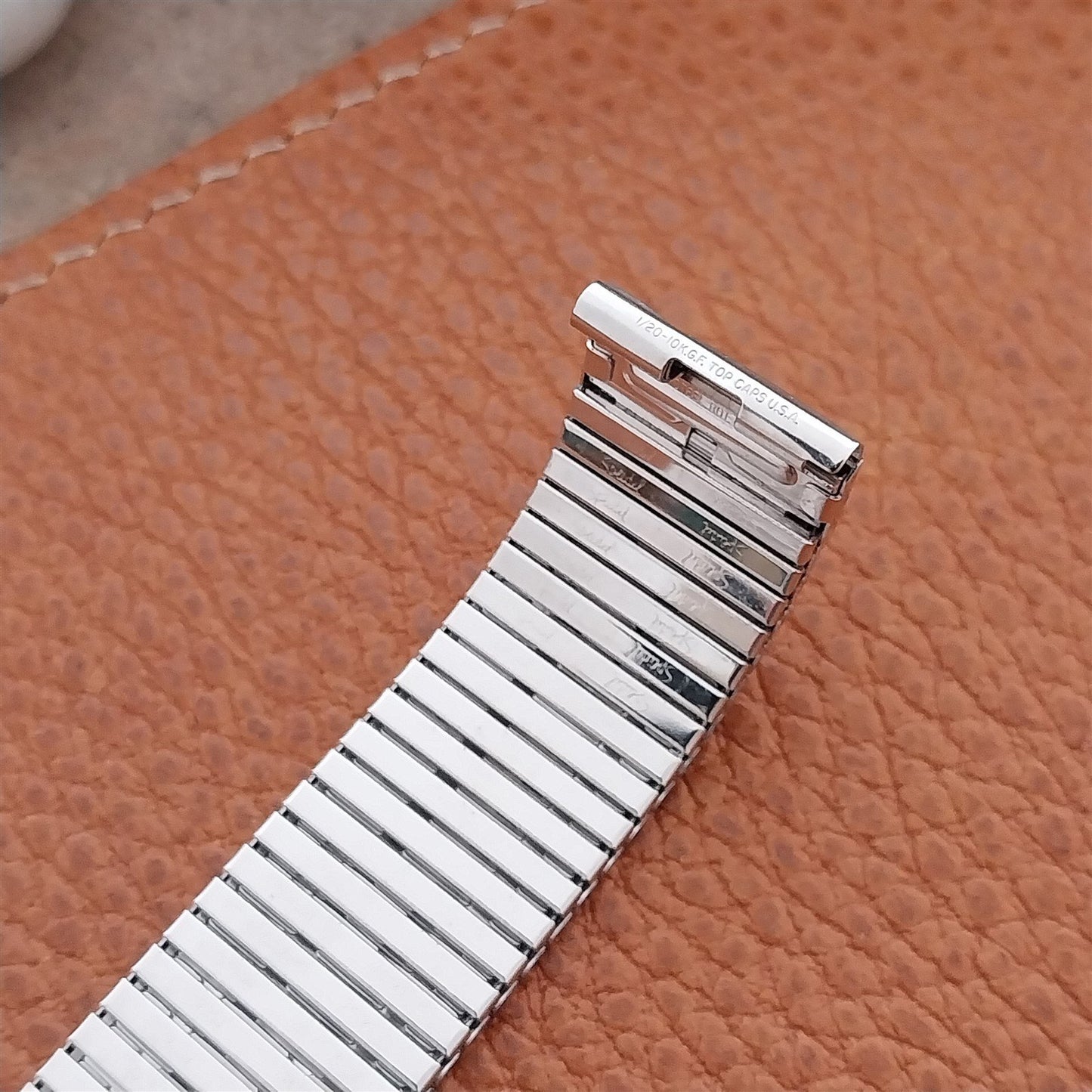 Vintage 17.2mm White Gold-Filled Speidel Thinline Unused Classic Watch Band