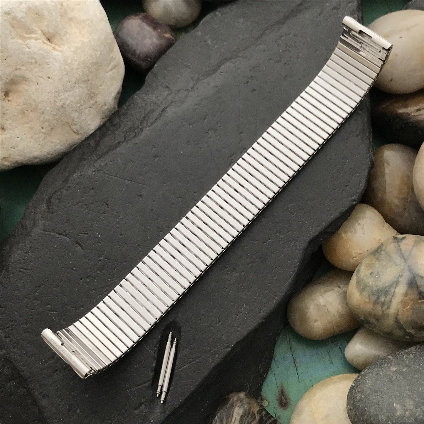 17.2mm 10K White Gold-Filled Speidel Long Thinline Unused Vintage Watch Band