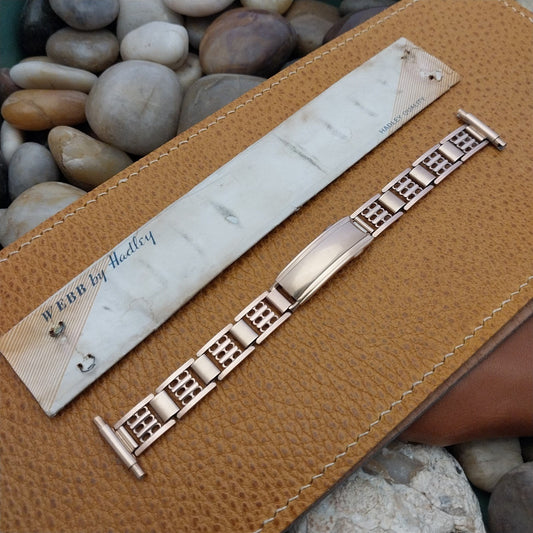 16mm 18mm Rose Gold-Filled Hadley Elgin Webb Unused 1940s Vintage Watch Band