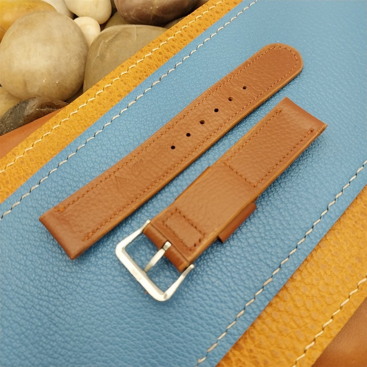 A-11 Elgin Buckle & Short Champion Brown Buffalo Calf Unused Vintage Watch Band