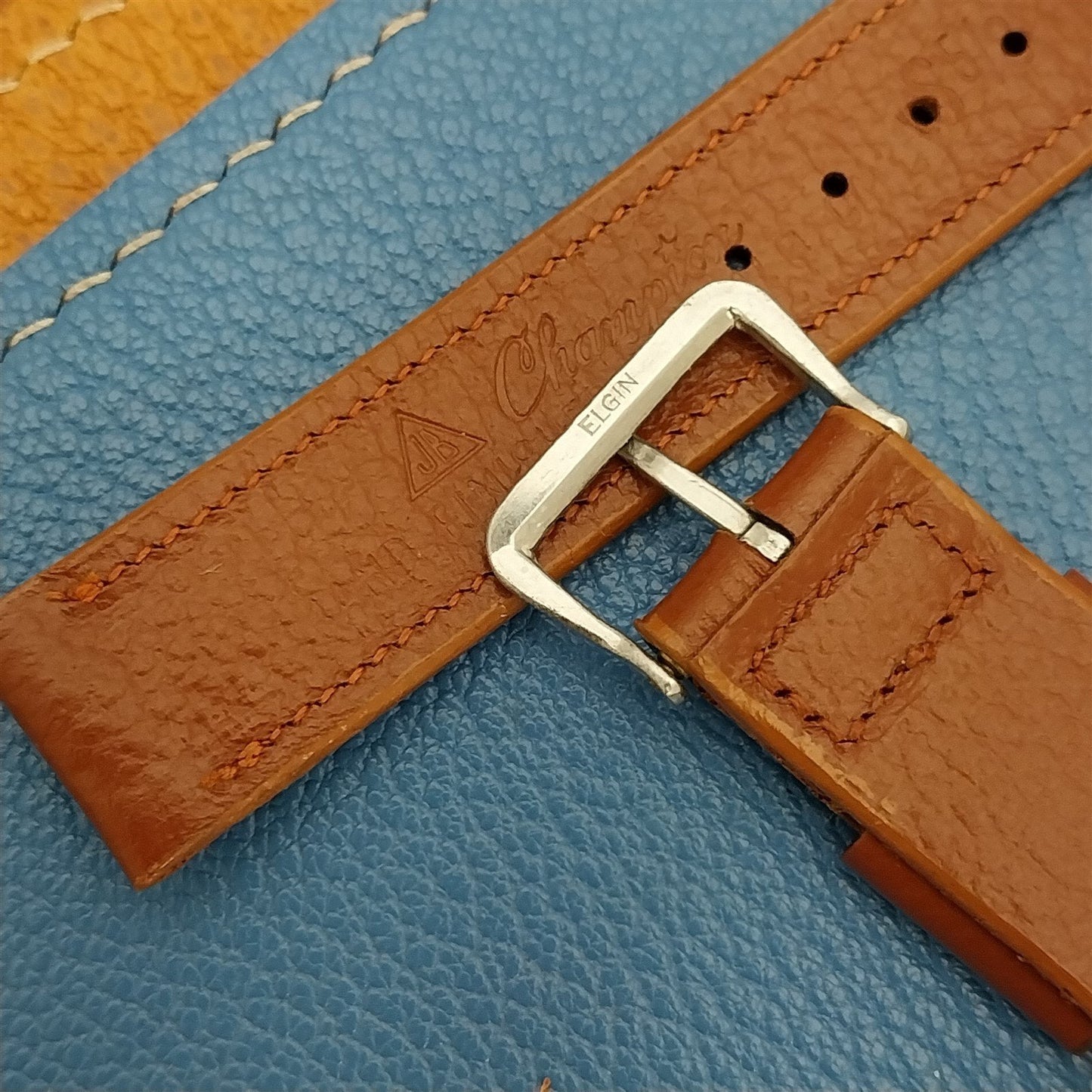 A-11 Elgin Buckle & Short Champion Brown Buffalo Calf Unused Vintage Watch Band