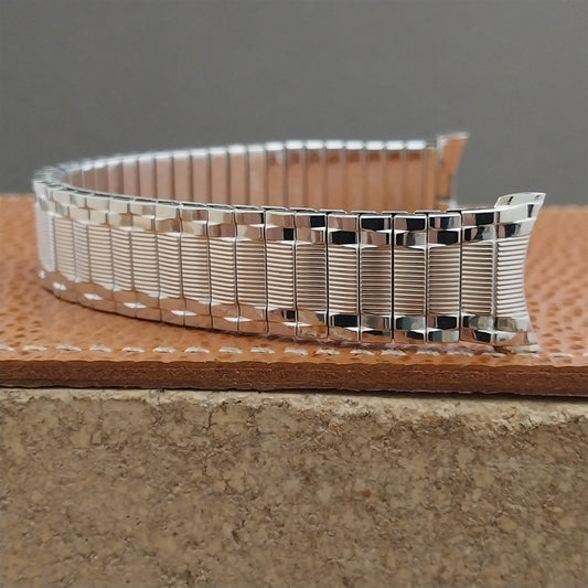 19mm 18mm Long 10k White Gold-Filled Speidel Colossus Unused Vintage Watch Band