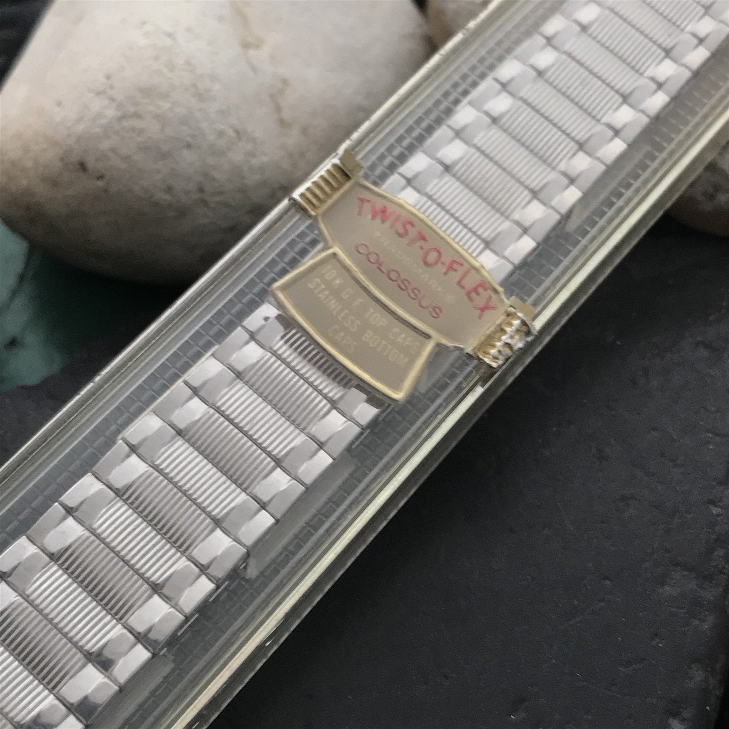 19mm 18mm Long 10k White Gold-Filled Speidel Colossus Unused Vintage Watch Band