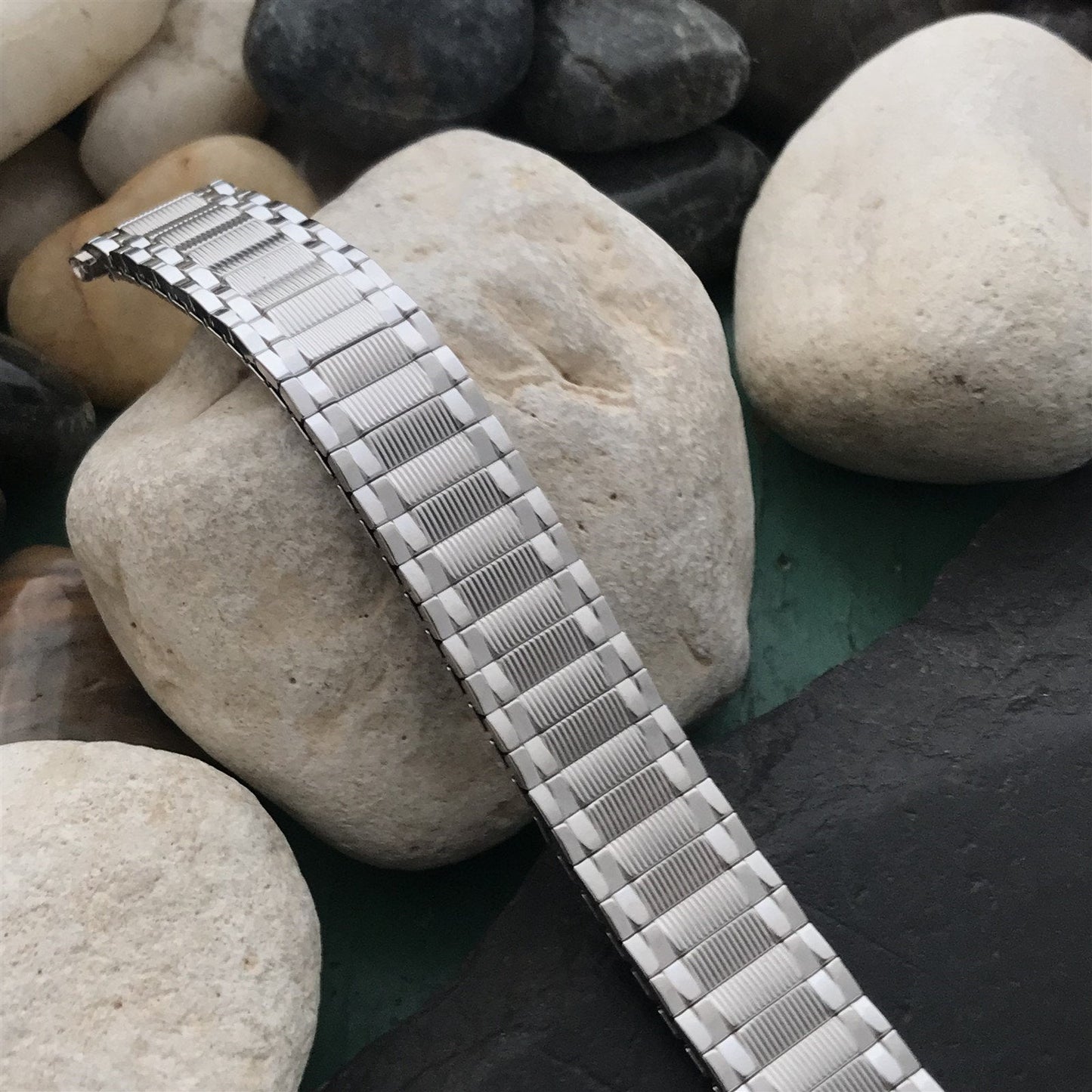 19mm 18mm Long 10k White Gold-Filled Speidel Colossus Unused Vintage Watch Band