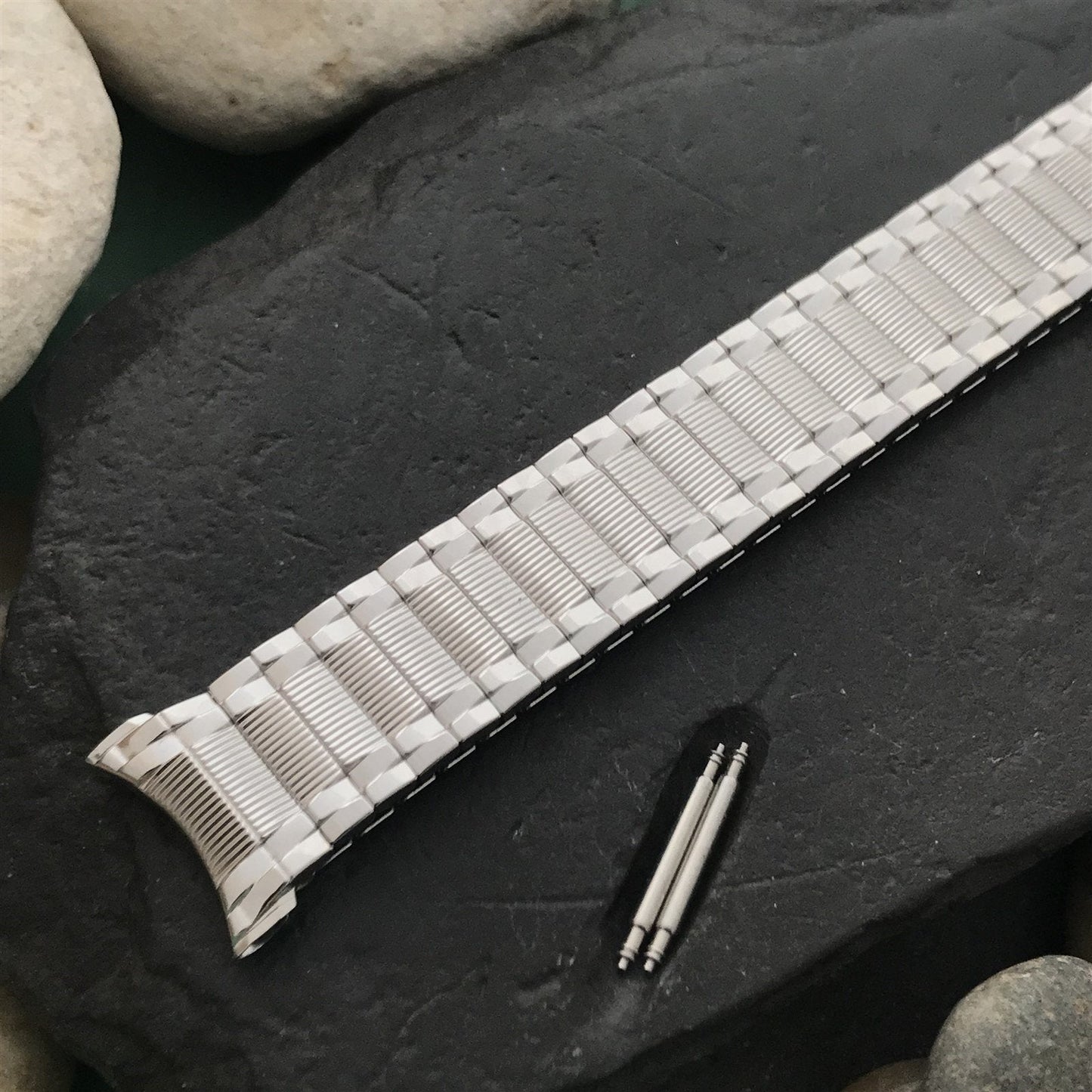 19mm 18mm Long 10k White Gold-Filled Speidel Colossus Unused Vintage Watch Band