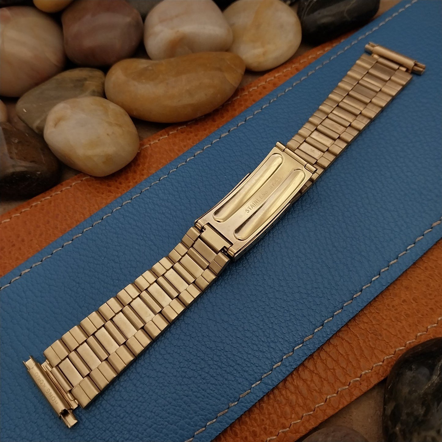 1970s Gold-tone Speidel nos 18mm 20mm 22mm Vintage Watch Band