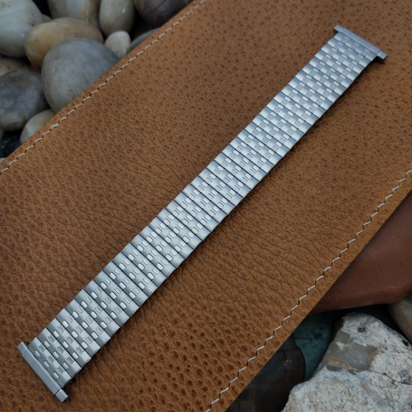 19mm 18mm Speidel Radial Stainless Steel Wide 1970s nos Long Vintage Watch Band