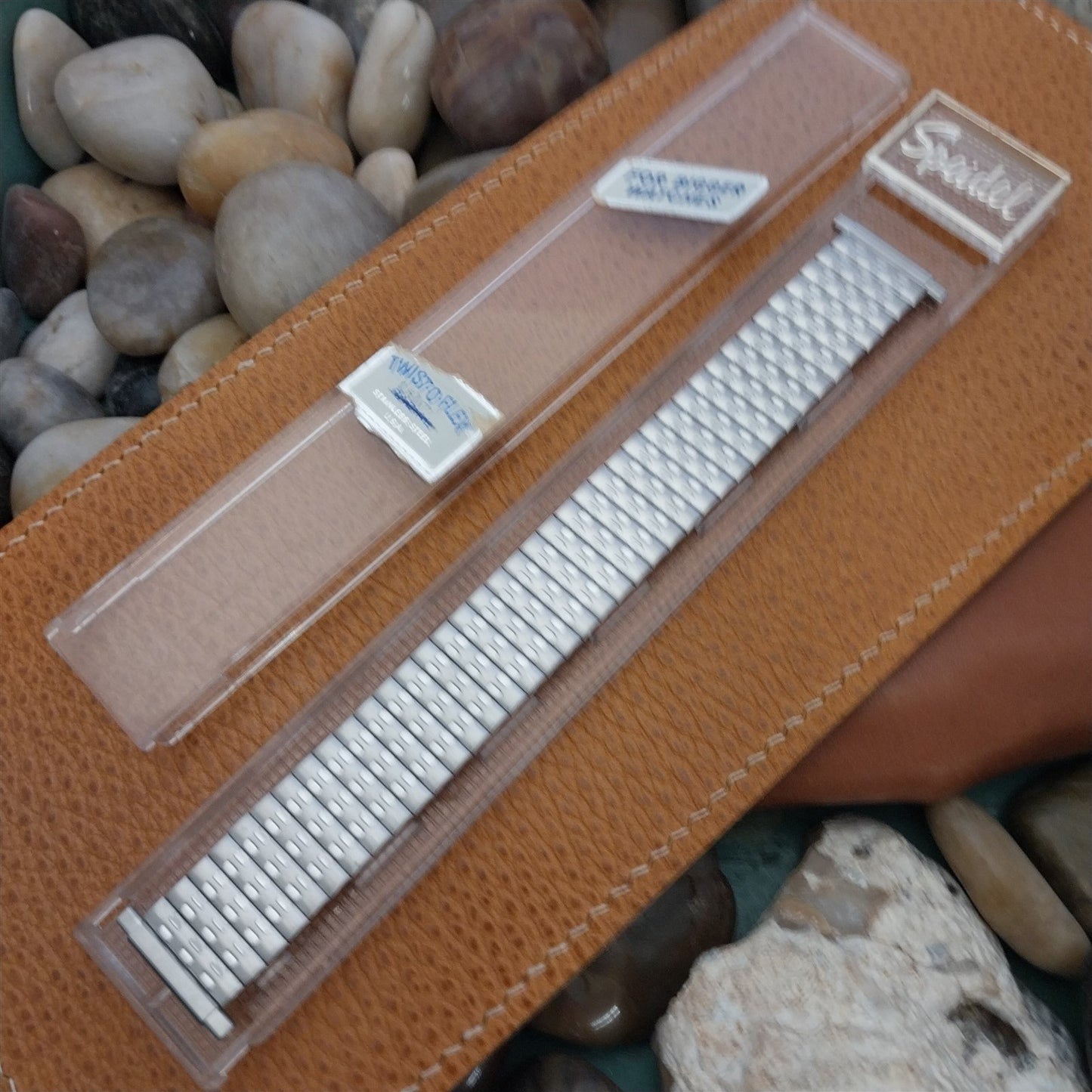 19mm 18mm Speidel Radial Stainless Steel Wide 1970s nos Long Vintage Watch Band