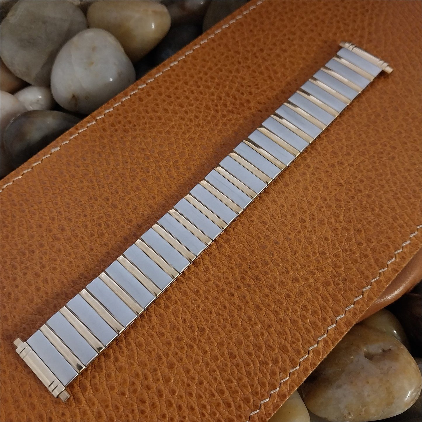 18mm 20mm Speidel Stainless Steel & Gold-Tone Expansion nos Vintage Watch Band