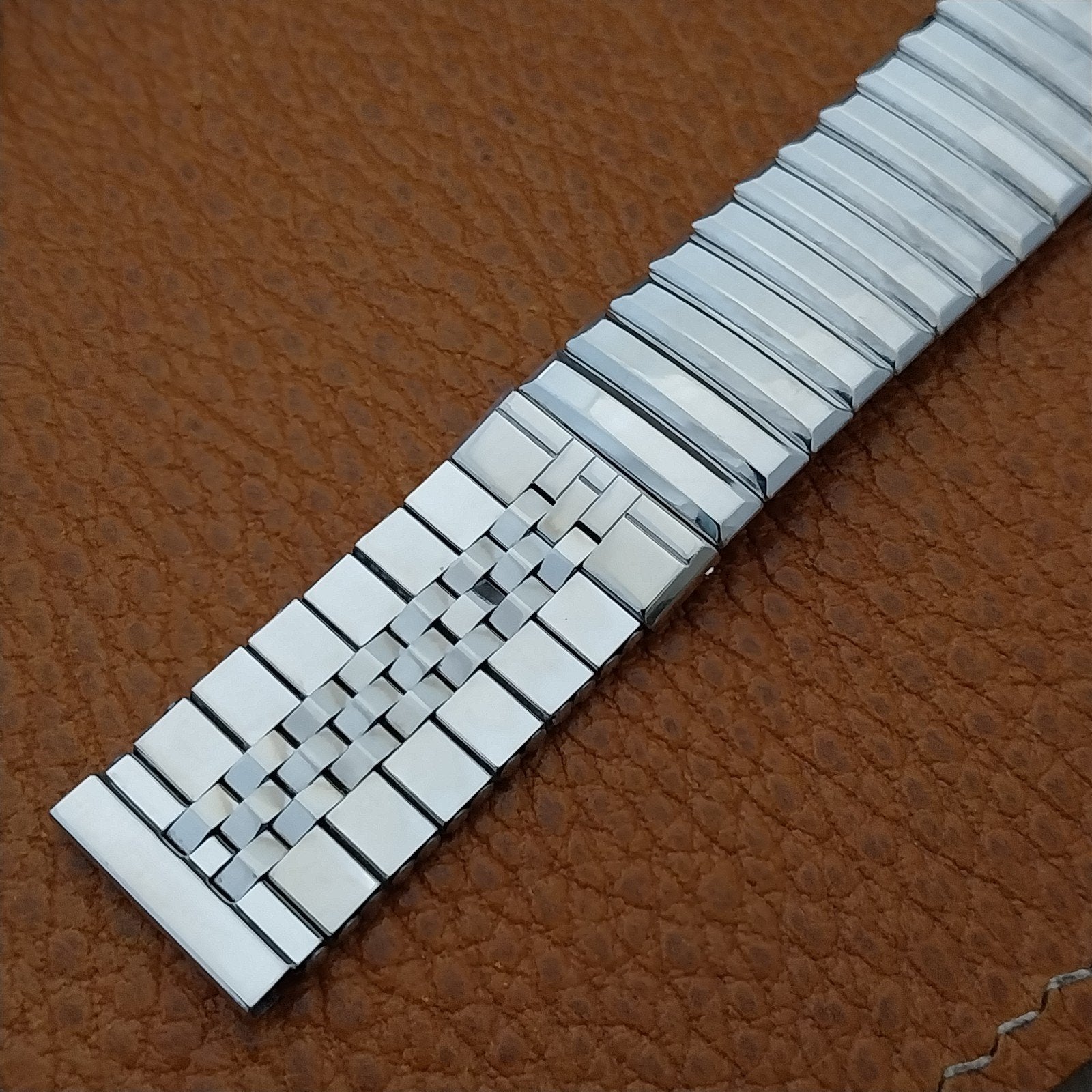 Vintage 5/8" Kreisler White Gold-Fill Brick Link Classic 1950s Unused Watch Band