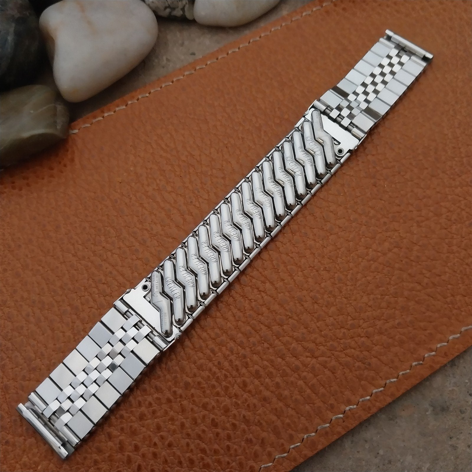 Vintage 5/8" Kreisler White Gold-Fill Brick Link Classic 1950s Unused Watch Band