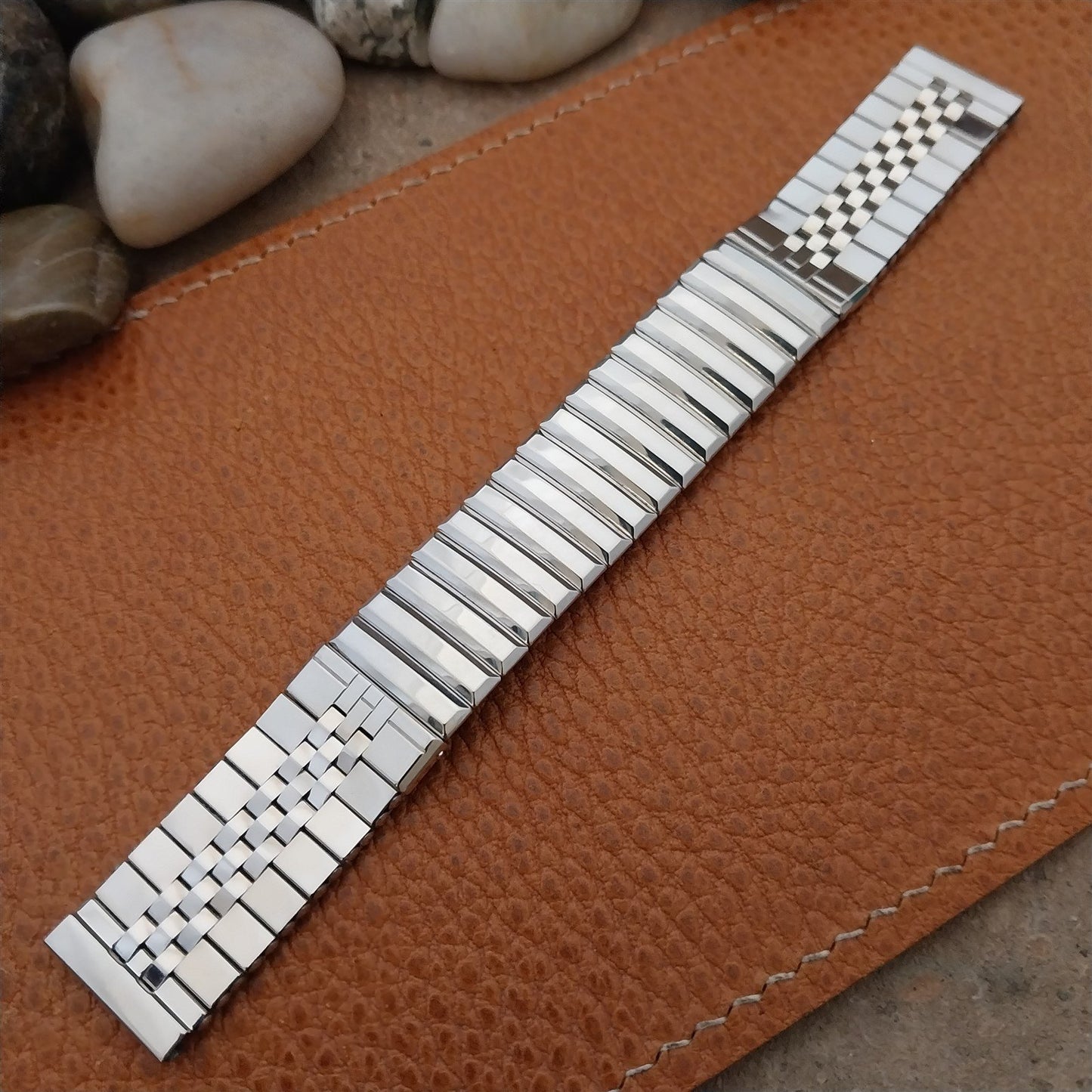 Vintage 5/8" Kreisler White Gold-Fill Brick Link Classic 1950s Unused Watch Band