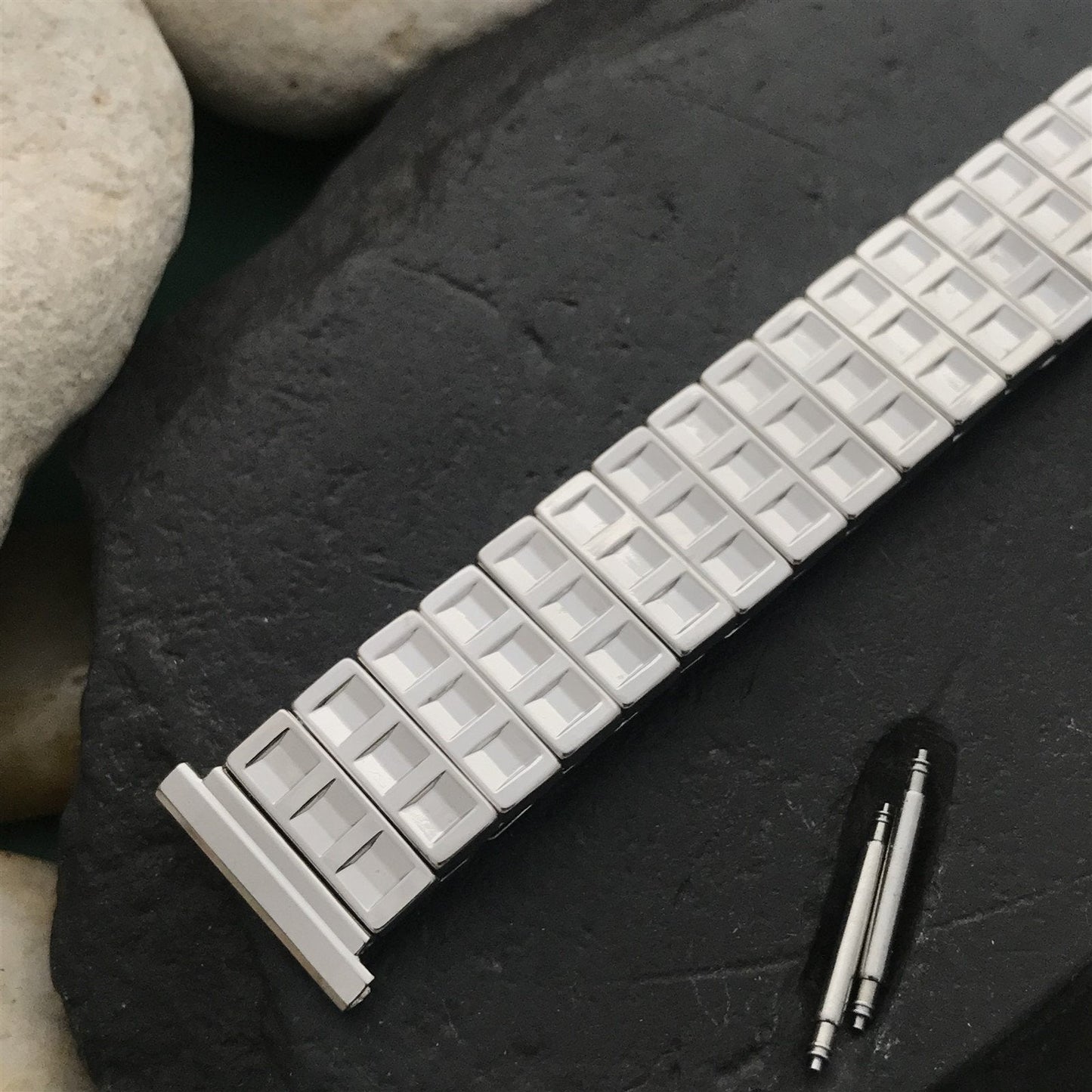 19mm 18mm 1958 10K White Gold Filled Speidel USA Unused Vintage Watch Band