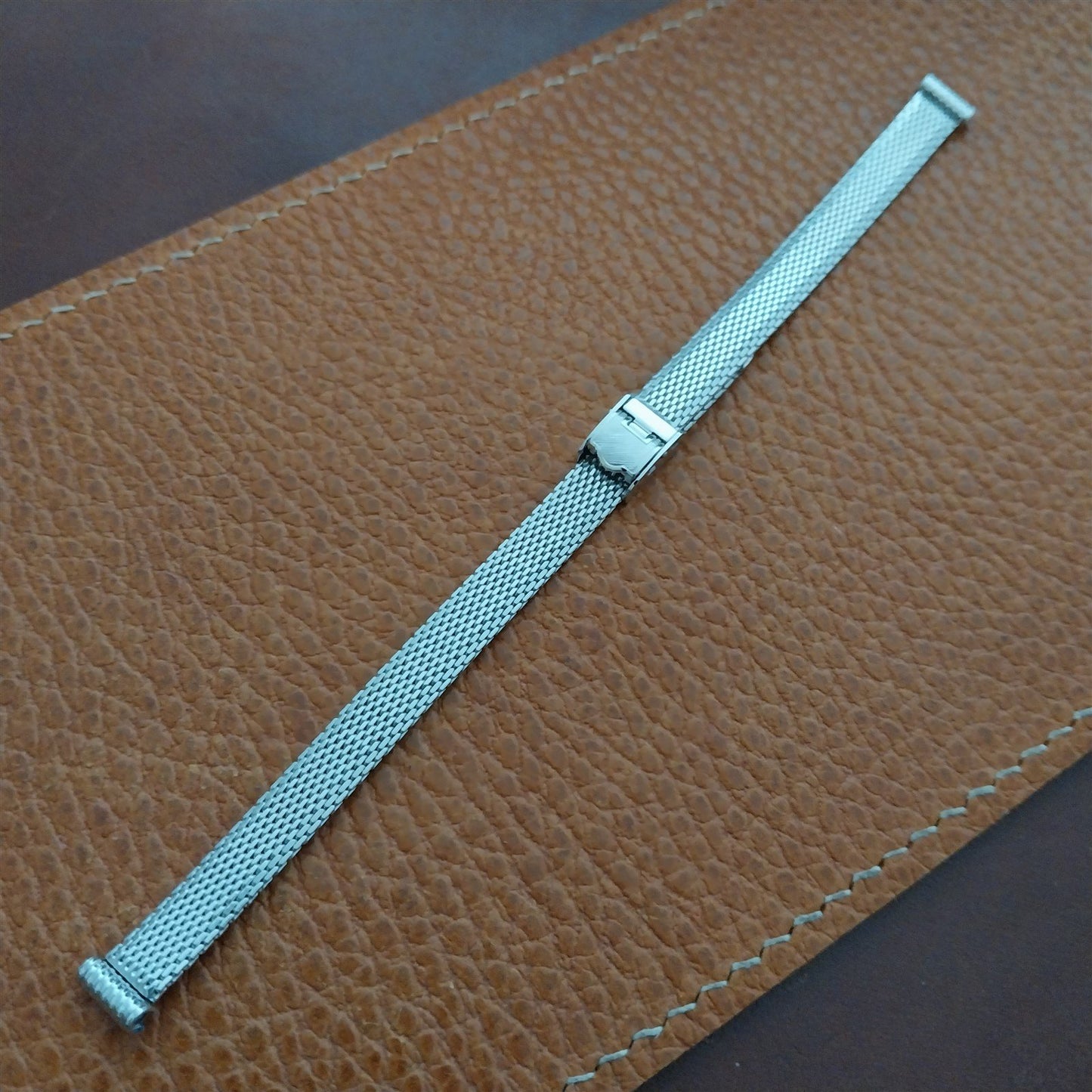 8mm White Gold-Fill Mesh Speidel Ladies 1960s Cocktail Watch Band