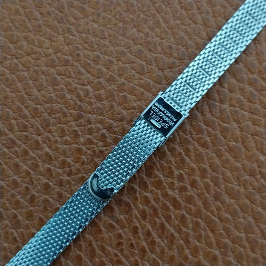 8mm White Gold-Fill Mesh Speidel Ladies 1960s Cocktail Watch Band