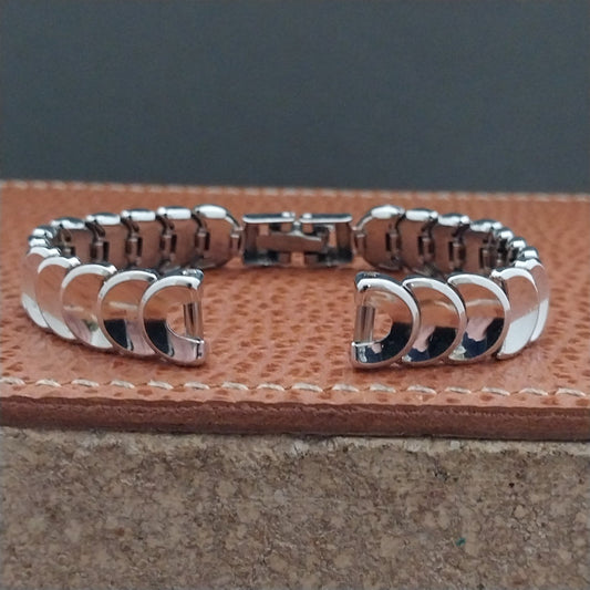 White Gold-Fill Kreisler Coin-Link Ladies 1950s Cocktail Watch Band