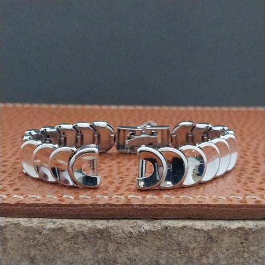 White Gold-Filled Kreisler Coin-Link Ladies Cocktail Watch Band