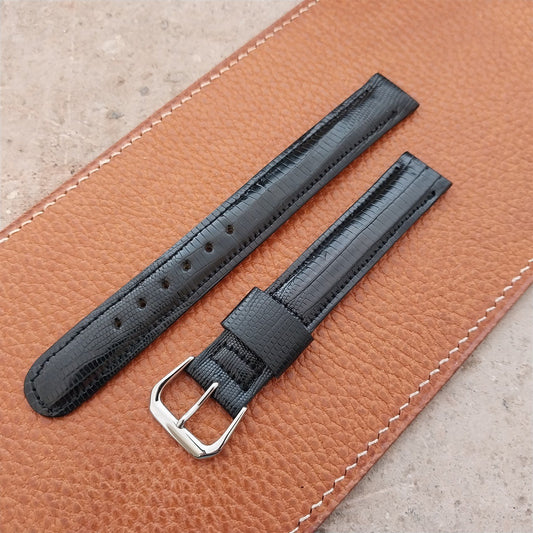 5/8" Long Single-Keeper Black Lizard Mormac 1960s Unused Vintage Watch Band