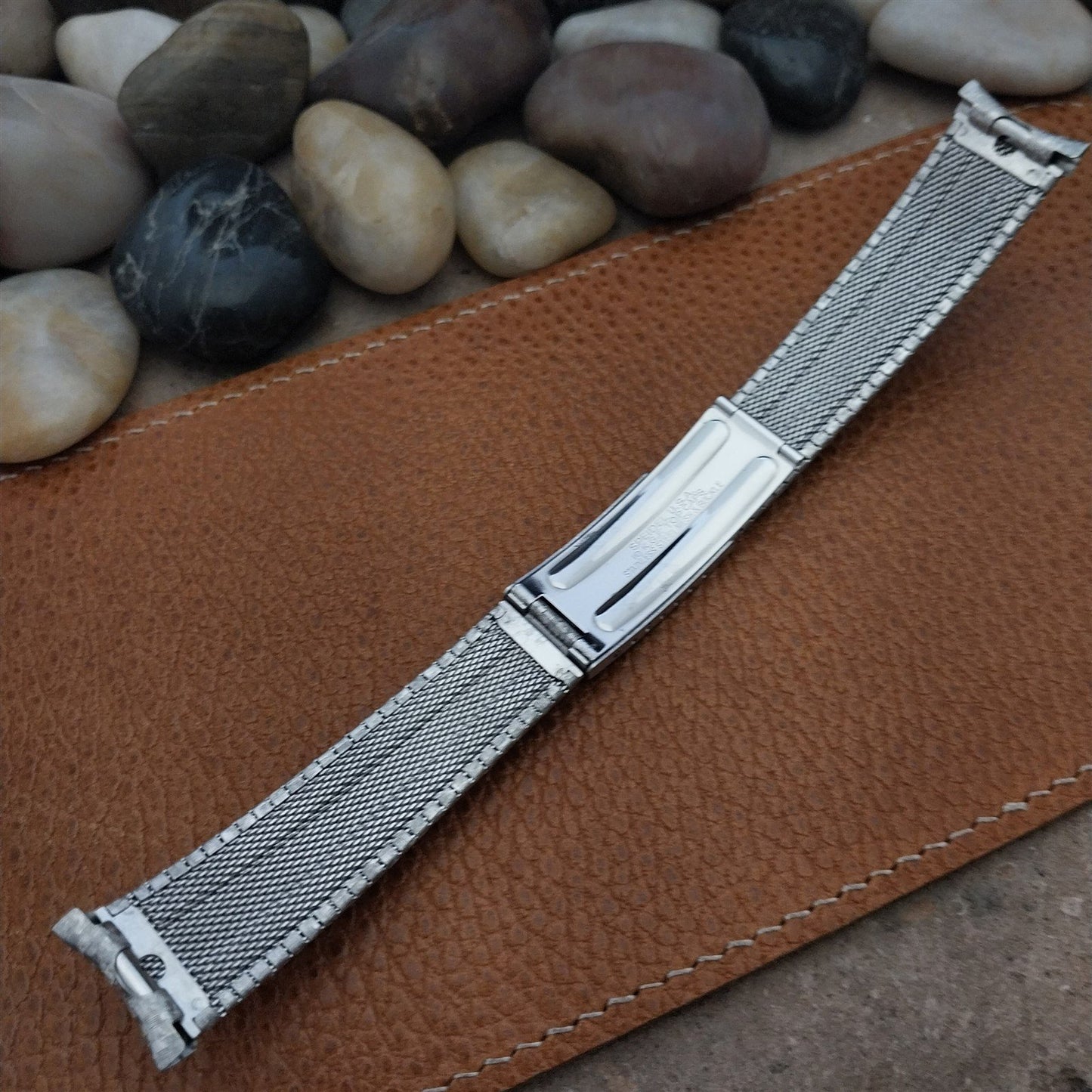 19mm 18mm White Gold Filled Speidel Man of Elegance Unused Vintage Watch Band