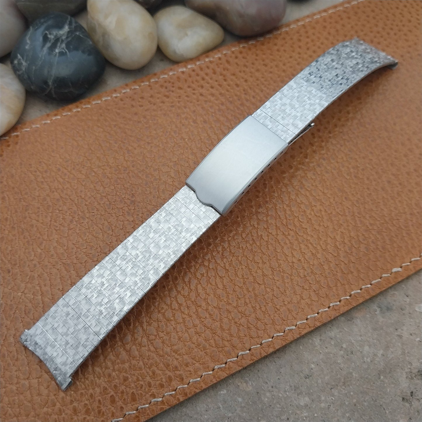 19mm 18mm White Gold Filled Speidel Man of Elegance Unused Vintage Watch Band