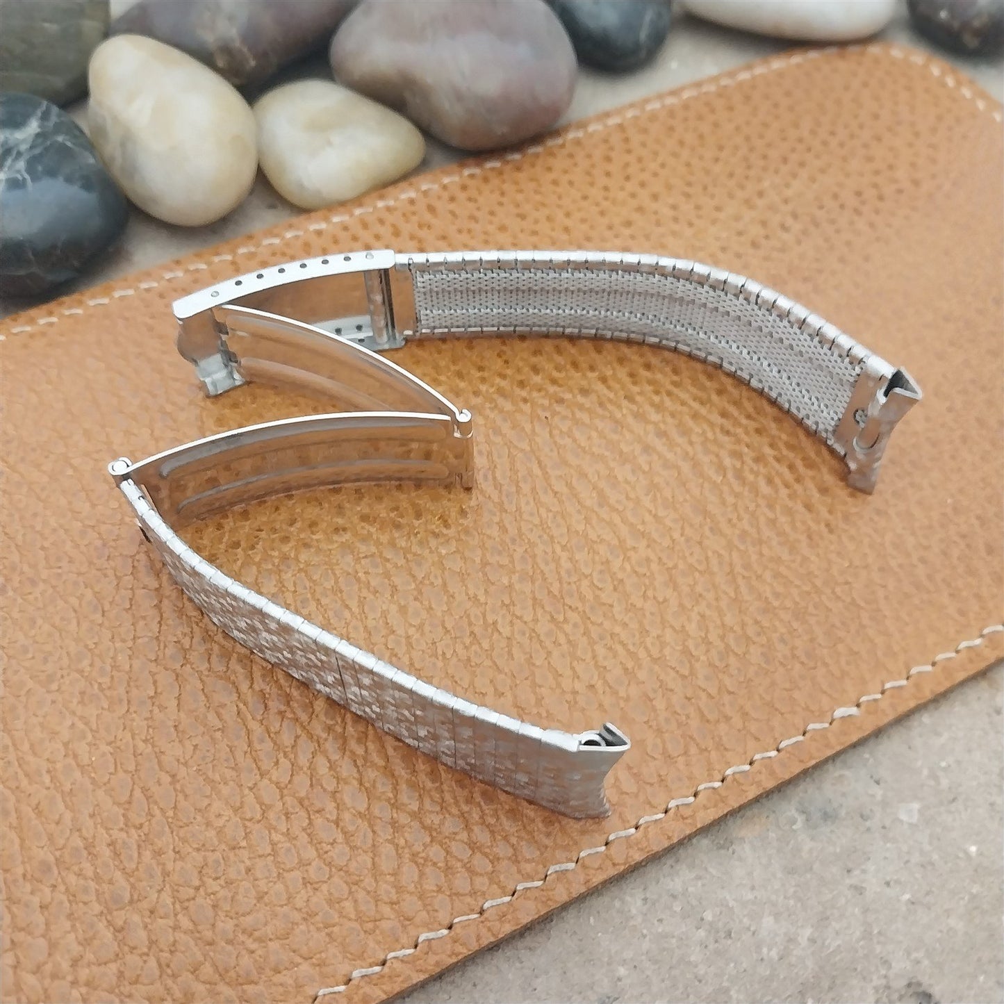 19mm 18mm White Gold Filled Speidel Man of Elegance Unused Vintage Watch Band