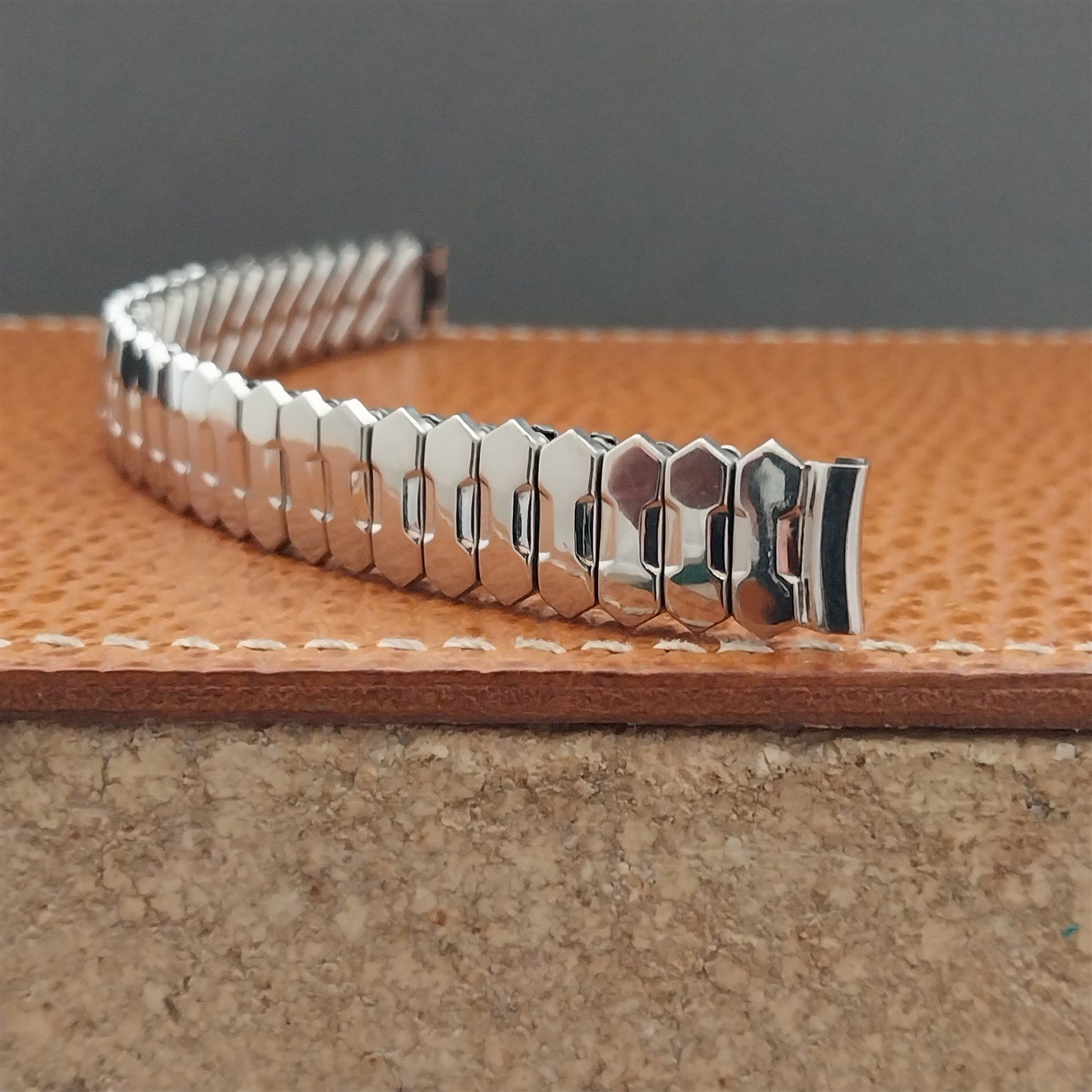 3/8" Ladies Stainless Steel Expansion Baldwin Unused 1950s Vintage Watch Band