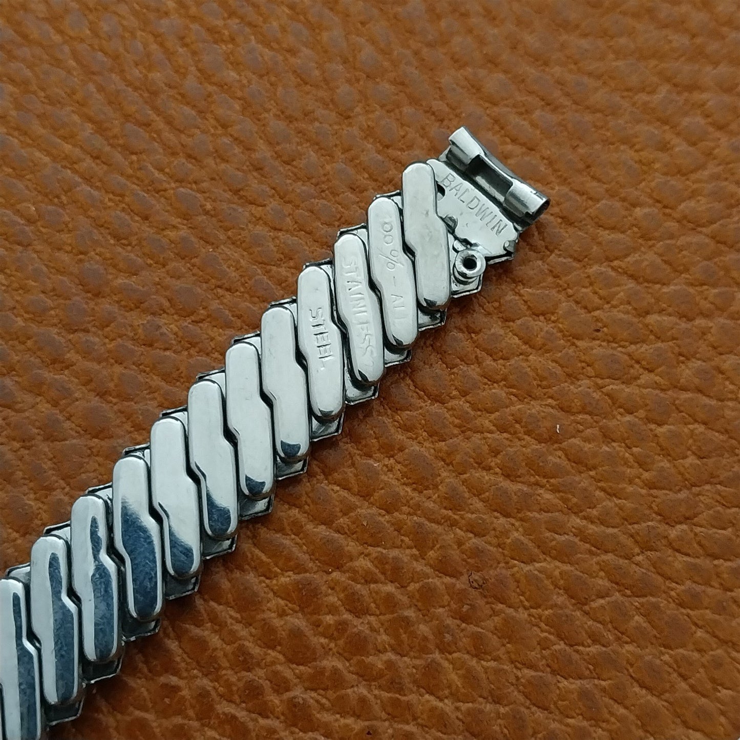 3/8" Ladies Stainless Steel Expansion Baldwin Unused 1950s Vintage Watch Band