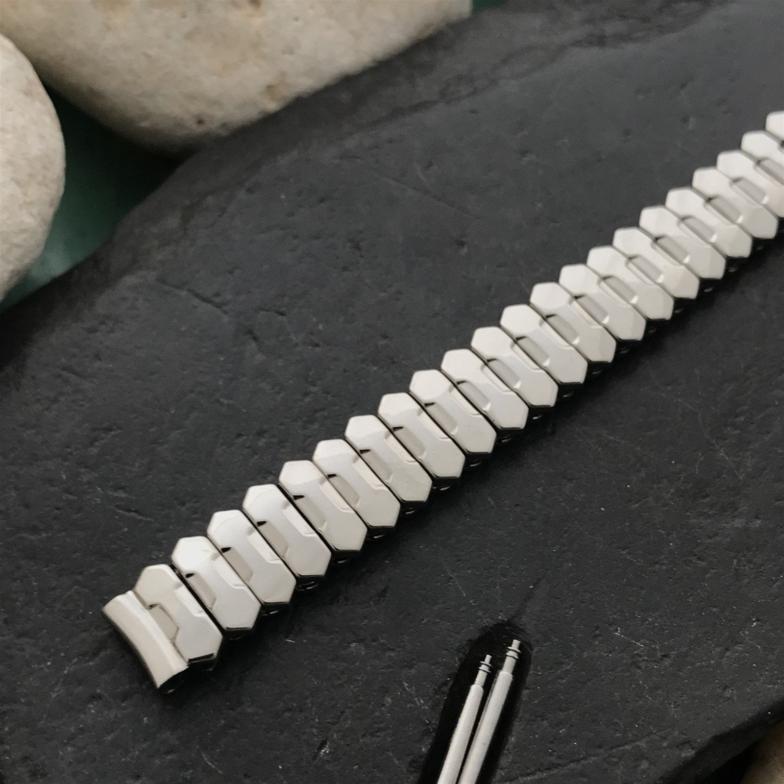 3/8" Ladies Stainless Steel Expansion Baldwin Unused 1950s Vintage Watch Band