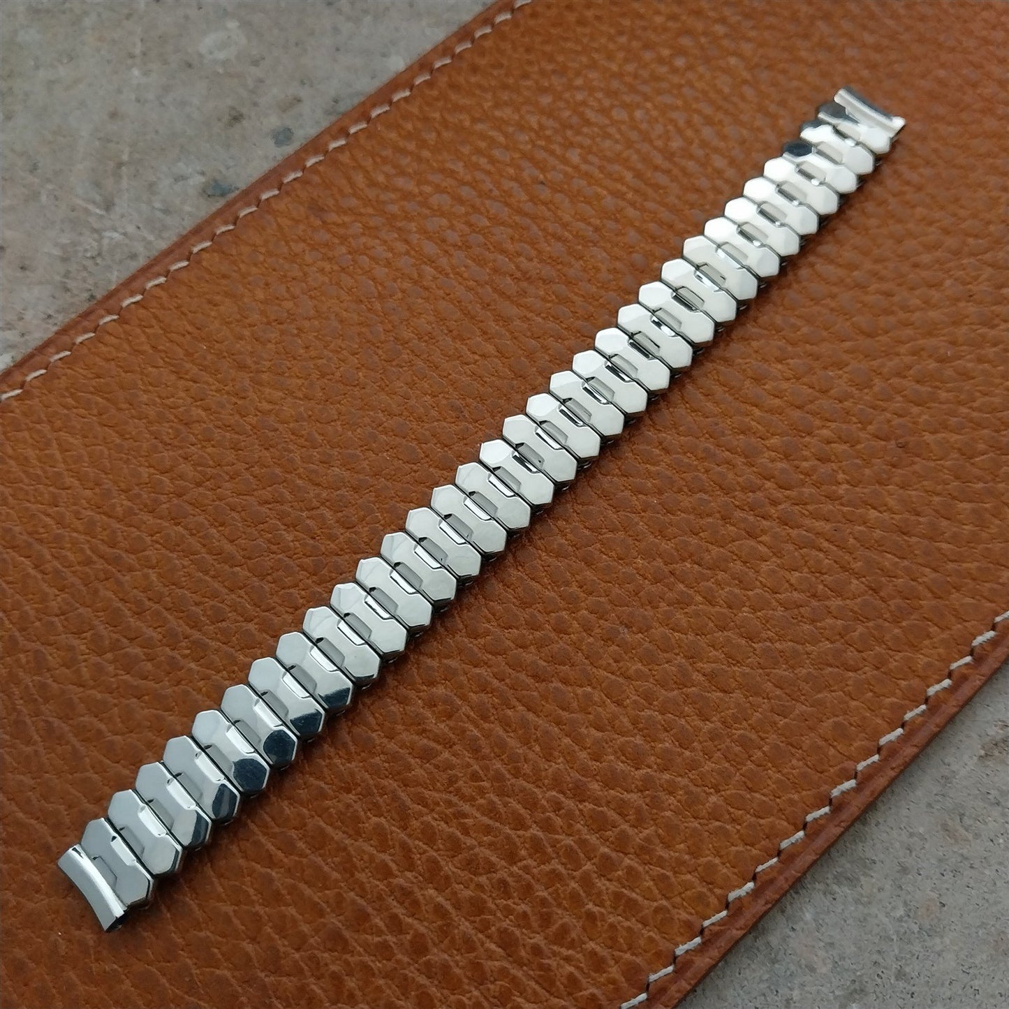 3/8" Ladies Stainless Steel Expansion Baldwin Unused 1950s Vintage Watch Band
