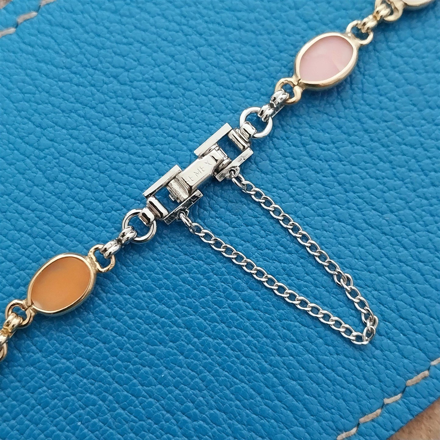 Yellow & White Gold-Filled Carved Shell Cameo Ladies 1960s Vintage Watch Band