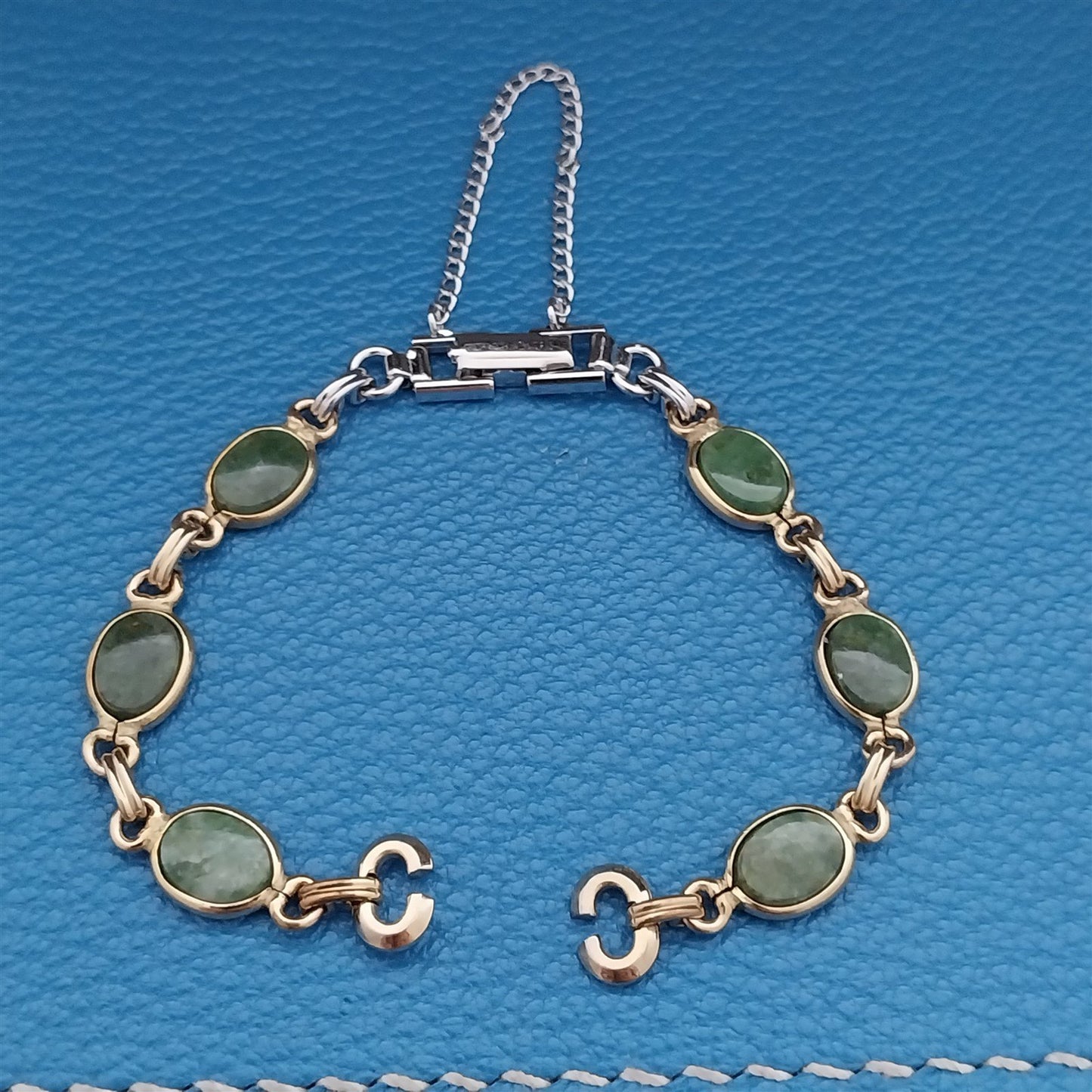 10K Gold-Filled Wyoming Jade Stone JB Champion Ladies Unused Vintage Watch Band