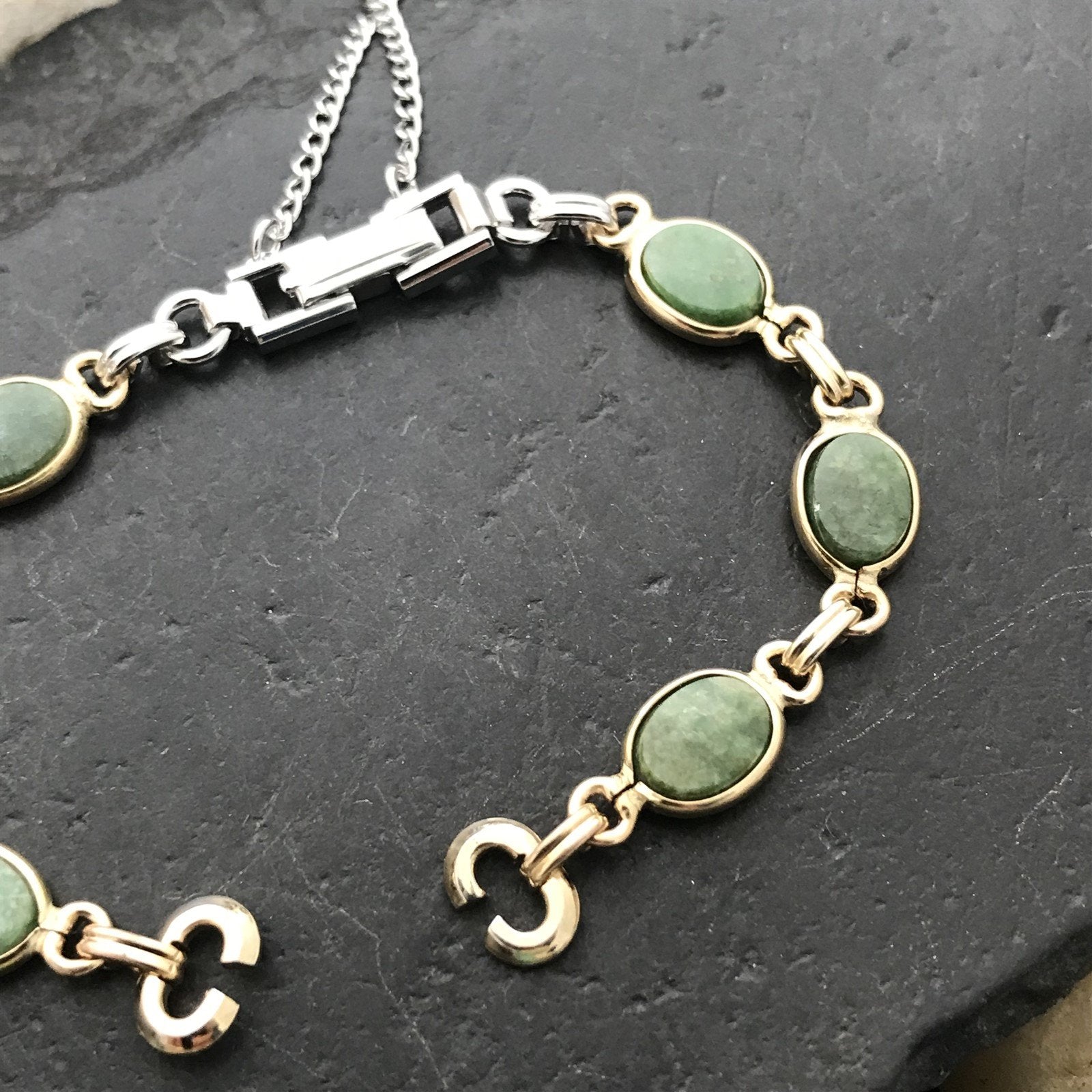 10K Gold-Filled Wyoming Jade Stone JB Champion Ladies Unused Vintage Watch Band