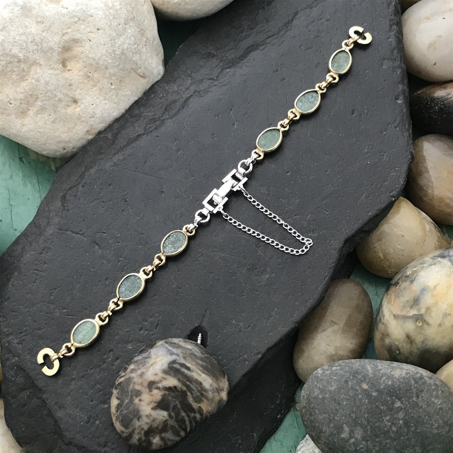 10K Gold-Filled Wyoming Jade Stone JB Champion Ladies Unused Vintage Watch Band