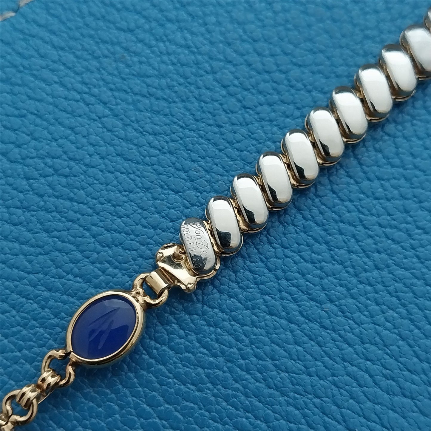 Ladies 1950s Carved Stone Scarab 10k Gold-Filled Unused Vintage Watch Band
