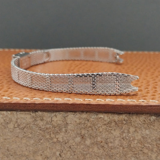 1970s Bulova White Gold rgp Mesh Unused Ladies Vintage Watch Band