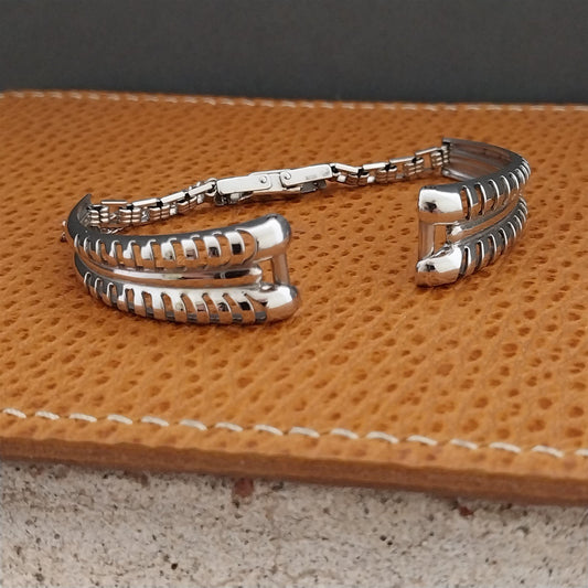 Kreisler White Gold-Filled MCM modern Ladies Unused 1960s Vintage Watch Band