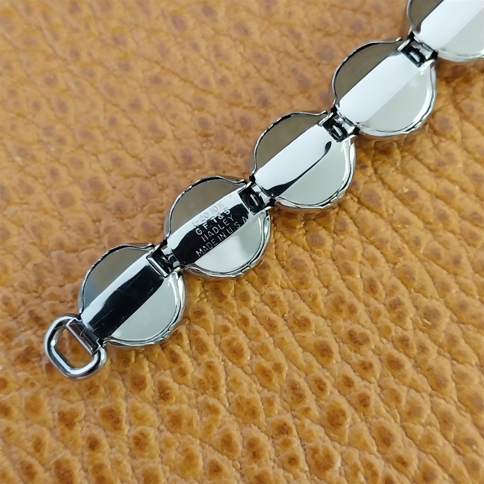 1950s White Gold-Filled & Rhinestones Hadley Ladies Unused Vintage Watch Band