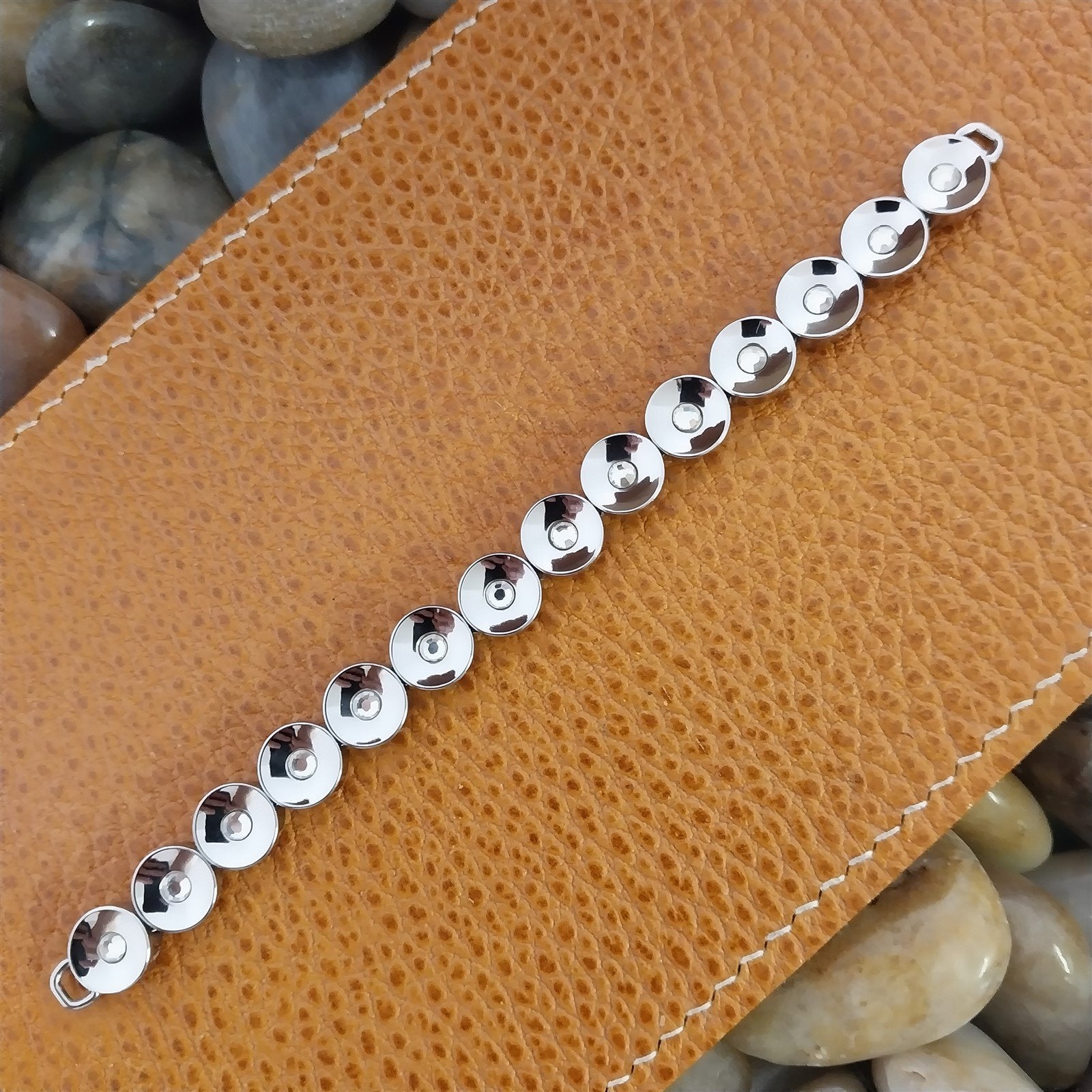 1950s White Gold-Filled & Rhinestones Hadley Ladies Unused Vintage Watch Band