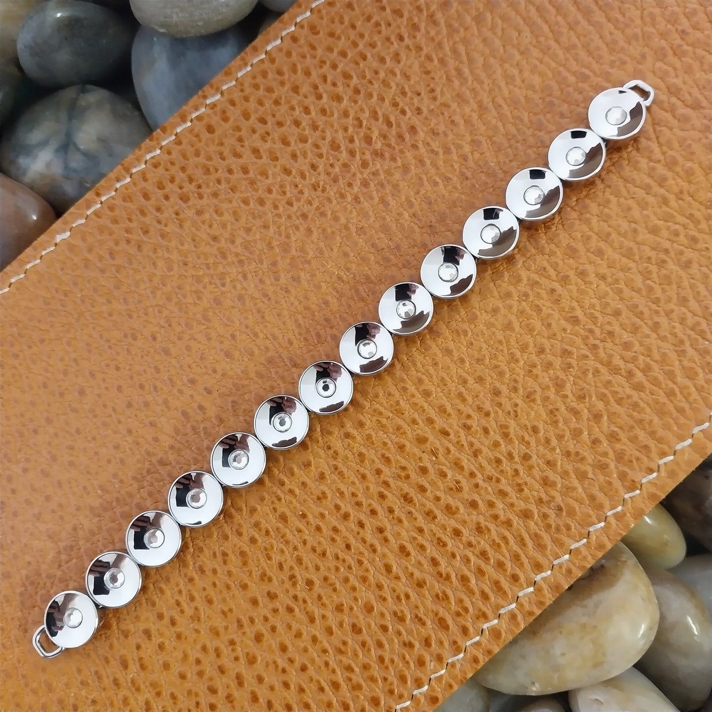 1950s White Gold-Filled & Rhinestones Hadley Ladies Unused Vintage Watch Band