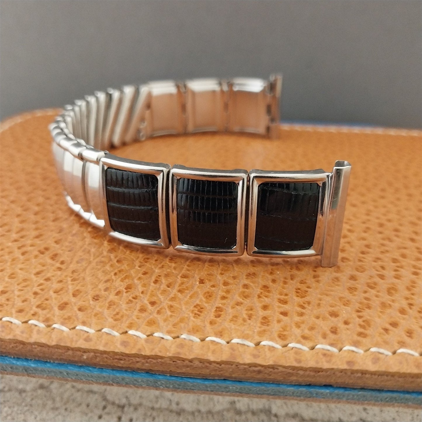 Vintage 19mm 18mm Stainless Steel & Lizard JB Champion Unused 1950s Watch Band