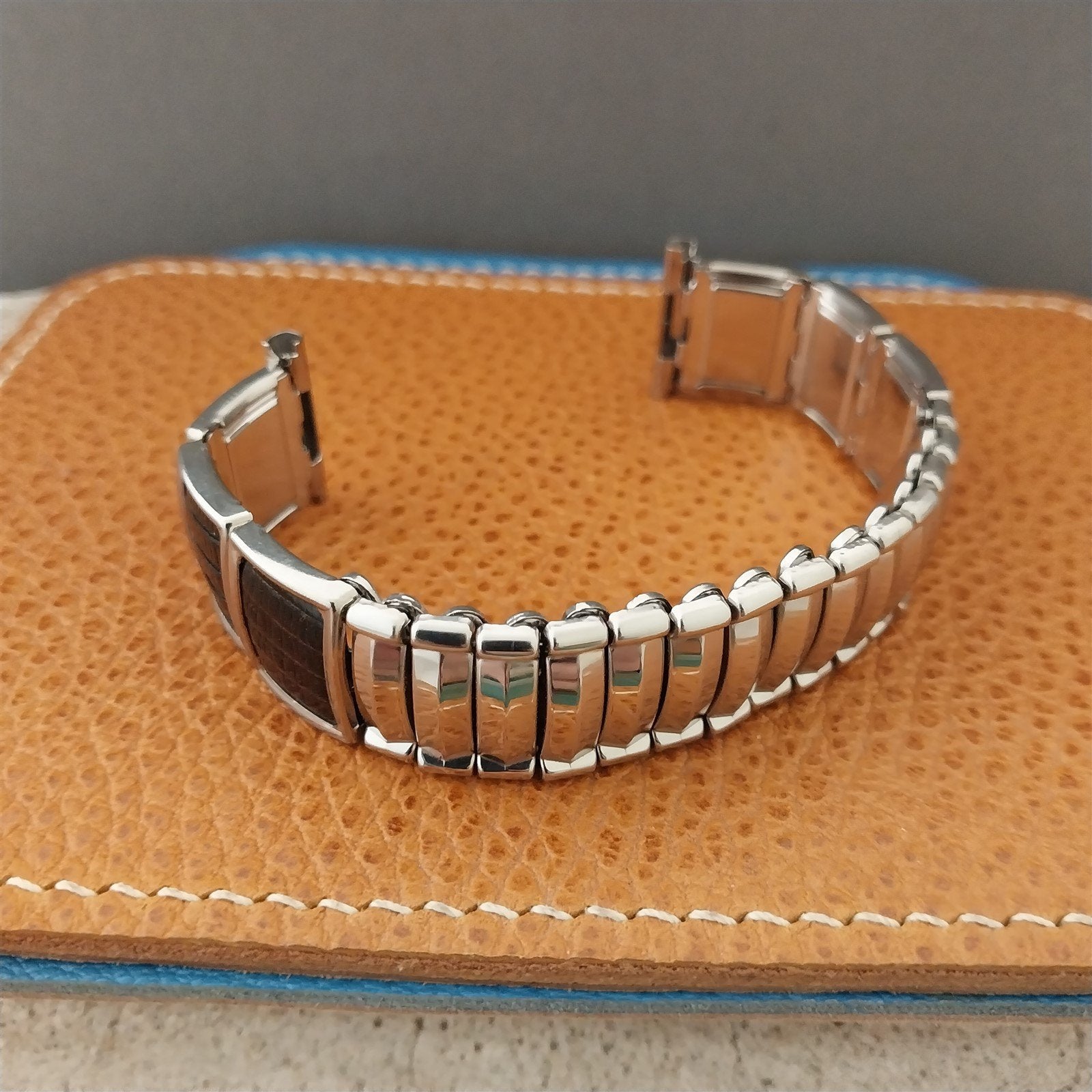 Vintage 19mm 18mm Stainless Steel & Lizard JB Champion Unused 1950s Watch Band