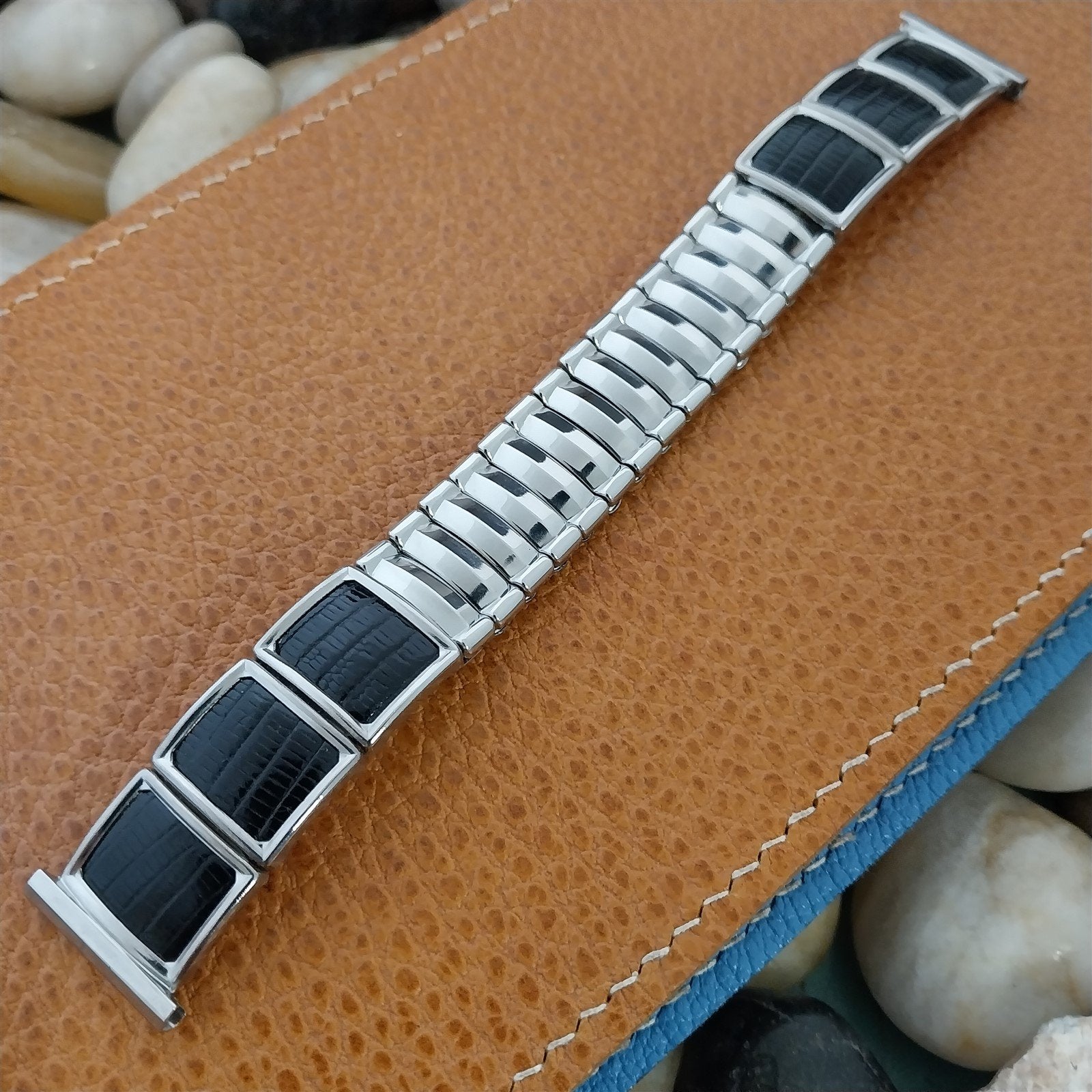 Vintage 19mm 18mm Stainless Steel & Lizard JB Champion Unused 1950s Watch Band