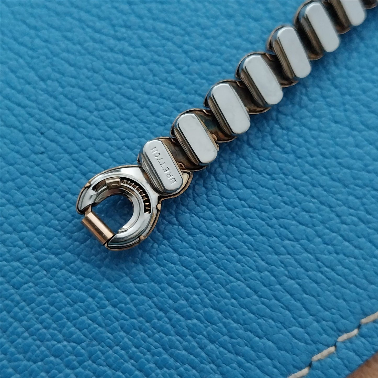 Bretton White & Yellow Gold-Filled Unused 1940s Cocktail Watch Band