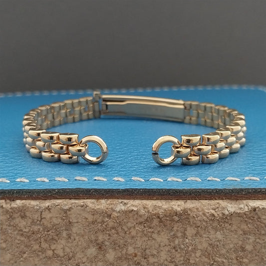 Gemex Ladies Rice Beads Gold-Filled 1950s Vintage Cocktail Watch Band