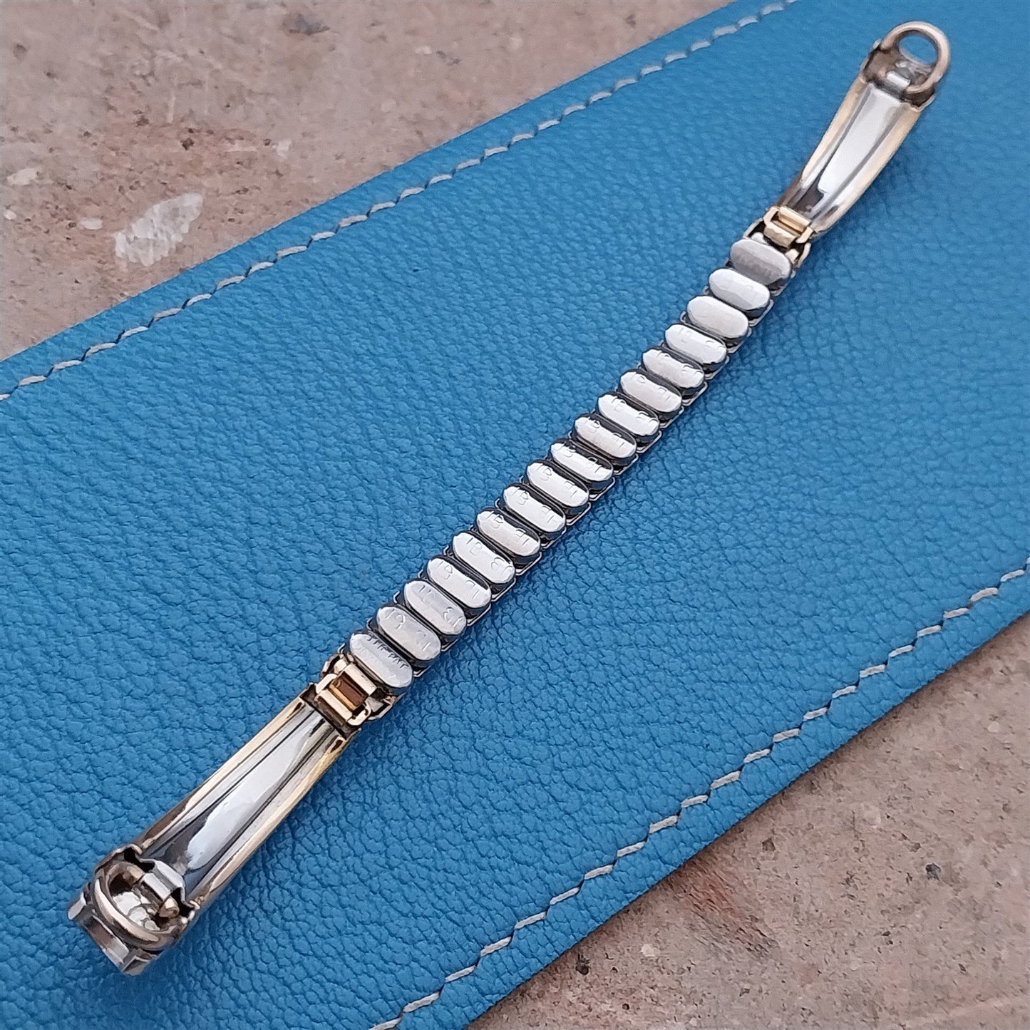 1950s Yellow & White Gold-Fill Rhinestone Vintage Cocktail Watch Band